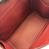 エルメス HERMES リンディ26 W刻 ルージュアッシュシ ルバー金具 トリヨン レディース ハンドバッグ