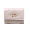 クリスチャン・ディオール Christian Dior カロ ハイビスカス クリスタルジップウォレット S4207UHNN ピンク ラム レディース 三つ折り財布