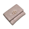 クリスチャン・ディオール Christian Dior カロ ハイビスカス クリスタルジップウォレット S4207UHNN ピンク ラム レディース 三つ折り財布