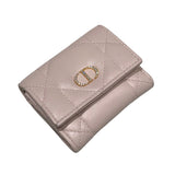 クリスチャン・ディオール Christian Dior カロ ハイビスカス クリスタルジップウォレット S4207UHNN ピンク ラム レディース 三つ折り財布