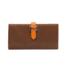 エルメス HERMES ベアンスフレ　ヴェルソ □L コニャック/オレンジ　SV金具 シェーブル ユニセックス 長財布