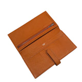 エルメス HERMES ベアンスフレ　ヴェルソ □L コニャック/オレンジ　SV金具 シェーブル ユニセックス 長財布