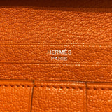 エルメス HERMES ベアンスフレ　ヴェルソ □L コニャック/オレンジ　SV金具 シェーブル ユニセックス 長財布