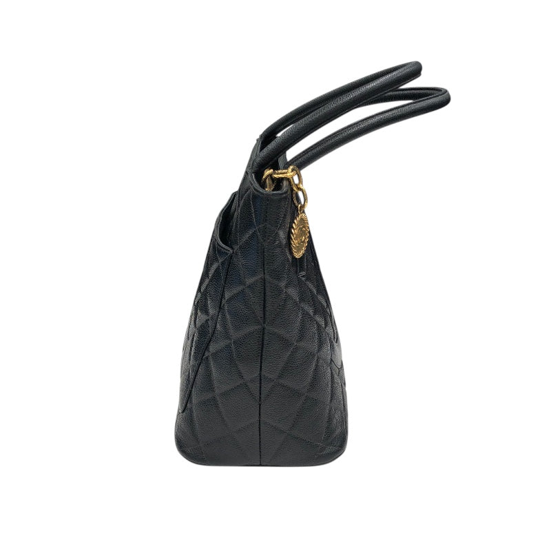 CHANEL　復刻トート　キャビアスキン　ブラックｘシルバー金具　A01804　IKD-845 CHANEL（シャネル） 復刻トート A01804 トートバッグ キャビアスキン
