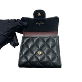 シャネル CHANEL クラシックスモールフラップウォレット AP0231 GD金具 キャビアスキン レディース 三つ折り財布