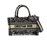 クリスチャン・ディオール Christian Dior ブックトート　ミニ ネイビー・ホワイト キャンバス レディース ショルダーバッグ