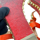 クリスチャン・ルブタン Christian louboutin スタッズ装飾エスパドリーユサンダル 1160078 オレンジ レディース サンダル