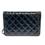 シャネル CHANEL ブリリアントマトラッセチェーンウォレット A48692 ブラック シルバー金具 パテント レディース ウォレットチェーン