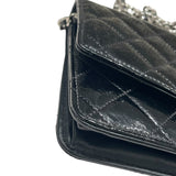 シャネル CHANEL ブリリアントマトラッセチェーンウォレット A48692 ブラック シルバー金具 パテント レディース ウォレットチェーン
