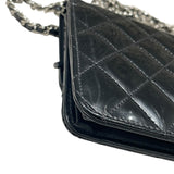 シャネル CHANEL ブリリアントマトラッセチェーンウォレット A48692 ブラック シルバー金具 パテント レディース ウォレットチェーン
