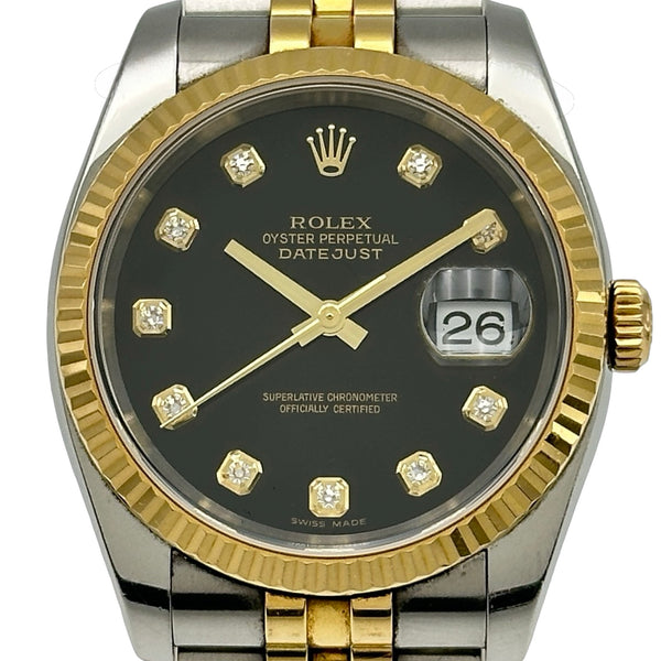 ロレックス ROLEX デイトジャスト36 116234 ブラック ホワイトゴールド/ステンレススチール 自動巻き メンズ 腕時計 ロレックス ROLEX デイトジャスト36 116233G ブラック ゴールド