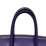 エルメス HERMES バーキン25 □N刻 アイリス　シルバー金具 スイフト レディース ハンドバッグ