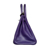 エルメス HERMES バーキン25 □N刻 アイリス　シルバー金具 スイフト レディース ハンドバッグ