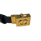 クリスチャン・ディオール Christian Dior CDロゴベルト ブラックゴールド金具 レザー レディース ベルト