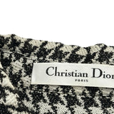 クリスチャン・ディオール Christian Dior ハウンドトゥース半袖ワンピース 211R15A7801 ブラック/ホワイト コットン レディース ワンピース