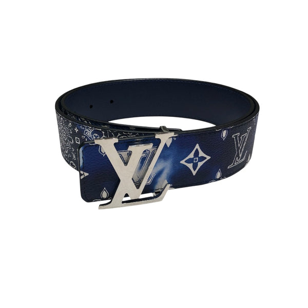 良品 ルイヴィトン モノグラム シルバー金具 バックル サンチュール ベルト ルイ・ヴィトン LOUIS VUITTON LVイニシャルサンチュール M0530