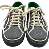 グッチ GUCCI TENNIS1977 GGキャンバスローカットスニーカー グレー キャンバス メンズ スニーカー