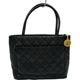 シャネル CHANEL 復刻トート A01804 6番台 ブラック ゴールド金具 キャビア レディース ハンドバッグ