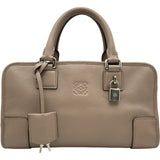 ロエベ LOEWE アマソナ28 352.45.A03 ベージュ シルバー金具 レザー レディース ハンドバッグ