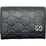 グッチ GUCCI グッチシマ カードケース 473923 ネイビー レザー レディース カードケース