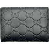 グッチ GUCCI グッチシマ カードケース 473923 ネイビー レザー レディース カードケース