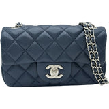 シャネル CHANEL ミニマトラッセ18 A65050 ネイビー シルバー金具 キャビアスキン レディース ショルダーバッグ