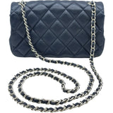シャネル CHANEL ミニマトラッセ18 A65050 ネイビー シルバー金具 キャビアスキン レディース ショルダーバッグ