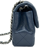シャネル CHANEL ミニマトラッセ18 A65050 ネイビー シルバー金具 キャビアスキン レディース ショルダーバッグ