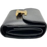 セリーヌ CELINE トリオンフスモールフラップウォレット 10D783 ブラック ゴールド金具 シャイニーカーフ レディース 二つ折り財布