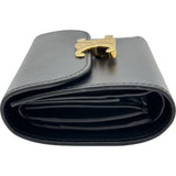 セリーヌ CELINE トリオンフスモールフラップウォレット 10D783 ブラック ゴールド金具 シャイニーカーフ レディース 二つ折り財布
