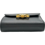 セリーヌ CELINE トリオンフスモールフラップウォレット 10D783 ブラック ゴールド金具 シャイニーカーフ レディース 二つ折り財布