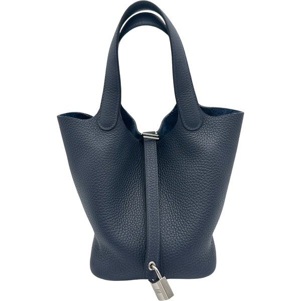 エルメス HERMES ピコタンロックPM K刻印 ブルーニュイ シルバー金具 