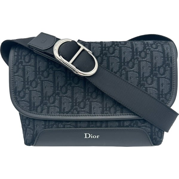 クリスチャン・ディオール Christian Dior Jettフラップ付きメッセンジャーバッグミニ 2DBCA627YUS_H03E ブラック キャンバス メンズ ショルダーバッグ クリスチャン・ディオール Christian Dior Jettフラップ付き