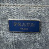 プラダ PRADA カナパビジューハンドバッグ ブルー シルバー金具 デニム/スタッズ レディース ショルダーバッグ
