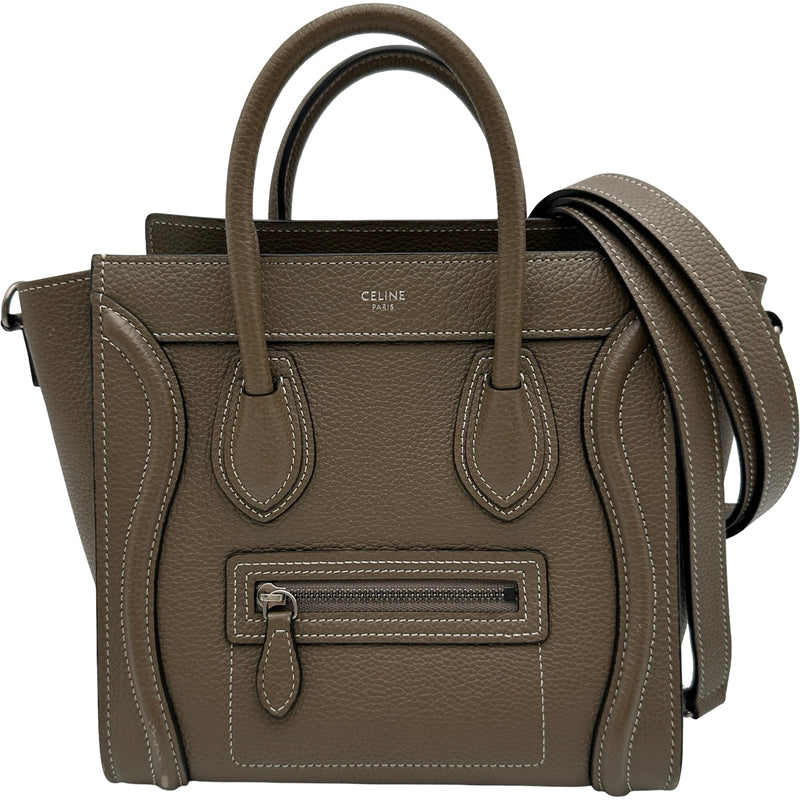 セリーヌ CELINE ラゲージナノショッパー 189243 グレー系 ドラムド