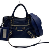 バレンシアガ BALENCIAGA クラシックミニシティ 300295 ブルー ゴールド金具 レザー レディース ショルダーバッグ