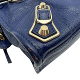 バレンシアガ BALENCIAGA クラシックミニシティ 300295 ブルー ゴールド金具 レザー レディース ショルダーバッグ
