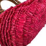 バレンシアガ BALENCIAGA ストローハンドバッグ 2869900 ピンク/ブラウン ラフィア/レザー レディース ハンドバッグ