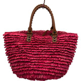 バレンシアガ BALENCIAGA ストローハンドバッグ 2869900 ピンク/ブラウン ラフィア/レザー レディース ハンドバッグ