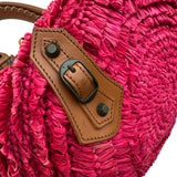 バレンシアガ BALENCIAGA ストローハンドバッグ 2869900 ピンク/ブラウン ラフィア/レザー レディース ハンドバッグ