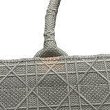 クリスチャン・ディオール Christian Dior ブックトートミディアム グレー キャンバス レディース トートバッグ