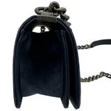 シャネル CHANEL ボーイシャネル20 A67085 19番台 ネイビー シルバー金具 ベルベット/レザー レディース ショルダーバッグ