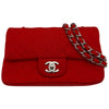 シャネル CHANEL ミニマトラッセ20 A69900 19番台 レッド シルバー金具 コットンジャージー レディース ショルダーバッグ