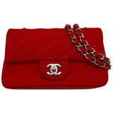シャネル CHANEL ミニマトラッセ20 A69900 19番台 レッド シルバー金具 コットンジャージー レディース ショルダーバッグ