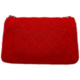 シャネル CHANEL ミニマトラッセ20 A69900 19番台 レッド シルバー金具 コットンジャージー レディース ショルダーバッグ