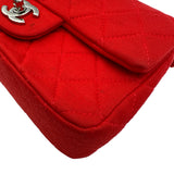 シャネル CHANEL ミニマトラッセ20 A69900 19番台 レッド シルバー金具 コットンジャージー レディース ショルダーバッグ