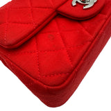 シャネル CHANEL ミニマトラッセ20 A69900 19番台 レッド シルバー金具 コットンジャージー レディース ショルダーバッグ