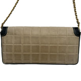 シャネル CHANEL チョコバーチェーンショルダー 6番台 アイボリー系/ブラック ゴールド金具 ラム/パテント レディース ショルダーバッグ