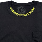 クロムハーツ CHROME HEARTS ネックロゴプリント長袖カットソー ブラック コットン メンズ カットソー