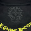 クロムハーツ CHROME HEARTS ネックロゴプリント長袖カットソー ブラック コットン メンズ カットソー